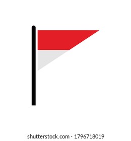 Indonesia flag icon vector symbol of country isolated illustration white background 