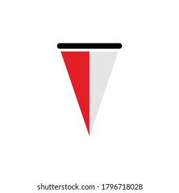 Indonesia flag icon vector symbol of country isolated illustration white background 
