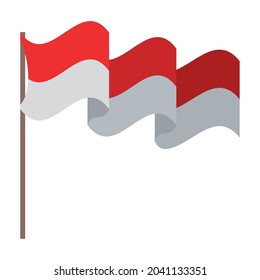 indonesische Flaggengrafik mit Post