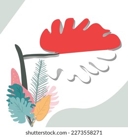 indonesia flag leaf vector illustration perfect for walls, flyers, etc