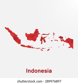 Indonesia flag map in geometric polygonal style.Abstract tessellation,background. Vector illustration EPS10