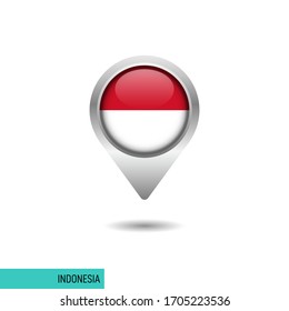 Designvorlage für die Vektorillustration des indonesischen Flaggen-Pins