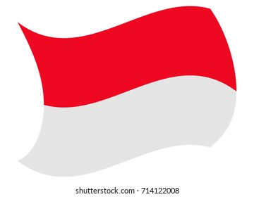 indonesia flag moved by the wind