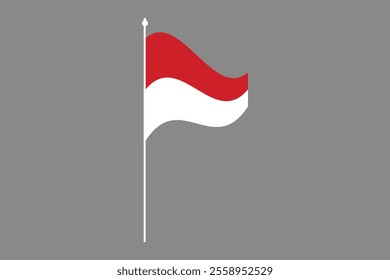 Indonesia flag, The flag of Indonesia, Flag of Indonesia national country symbol illustration Vector, Rectangle Indonesia flag illustration, Flat vector illustration
