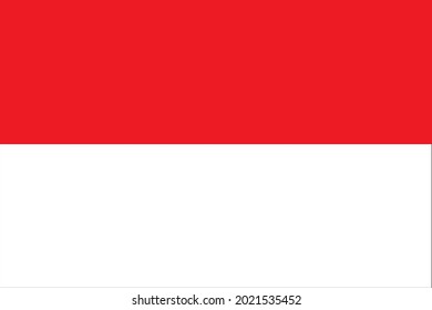 Indonesische Flagge, offizielle Farben und Proportion korrekt. Flagge Indonesiens. Flache Vektorgrafik einzeln auf Hintergrund. farbeditierbar