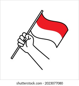 Indonesische Flagge, offizielle Farben und Proportion korrekt. Flagge Indonesiens. Flache Vektorgrafik einzeln auf Hintergrund. farbeditierbar