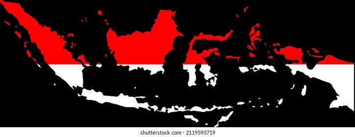 Indonesia  flag on map isolated  on png or transparent  background,Symbol of Indonesia,template for banner,advertising, commercial, and business matching country,vector illustration