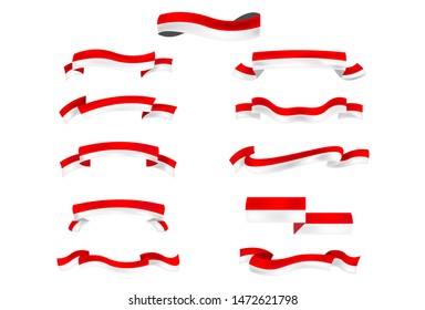 indonesia flag on a white background. vector illustration, independence day. template.