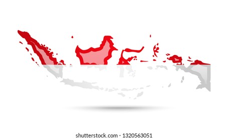 Indonesia Flag Outline Country On White Stock Vector (Royalty Free ...