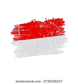  Indonesia flag paint brush stroke with grunge effect vector illustration
