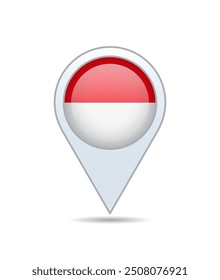 Indonesien - Flaggenstift für Karte. Vektorgrafik.