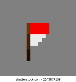 Indonesia flag pixel art. Vector illustration.