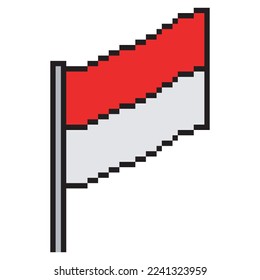 Indonesia  flag pixel art. Vector illustration