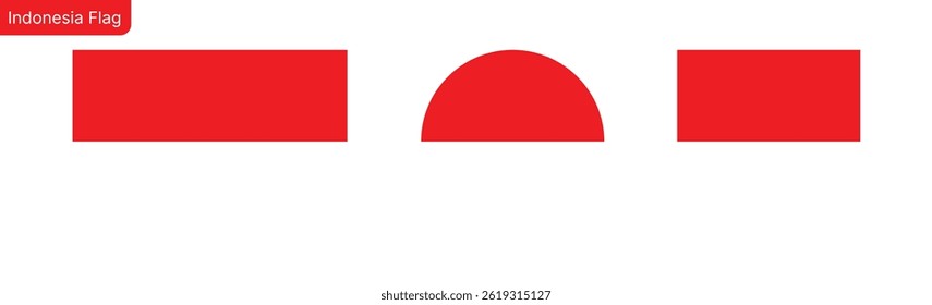 Indonesia flag png vector. Indonesia Square and round icon isolated on transparent PNG background. Indonesia flag icon.eps