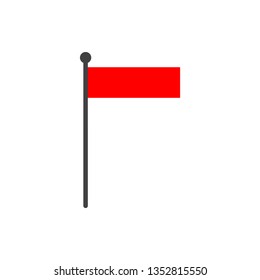 indonesia flag with pole icon vector isolated on white background