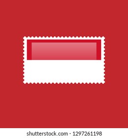 Indonesia flag and postage stamp