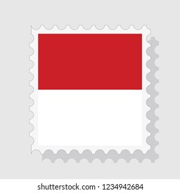 Indonesia flag postage stamp , vector illustration.