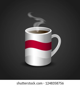 Indonesia Flag Printed on Hot Coffee Cup