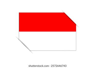 Indonesia flag - rectangle colorful flag representing a country cultural identity and heritage. The essence of national pride and unity. Attached by the corners in a paper album