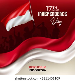 Indonesia flag red and white vector design Independence Day
