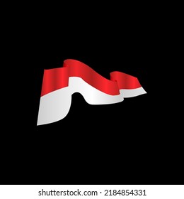 Vector de diseño de la cinta de bandera de Indonesia