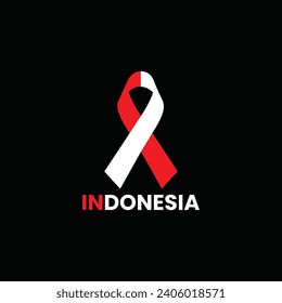 Indonesia flag ribbon design vector