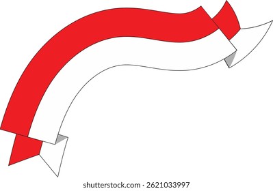 Indonesia Flag Ribbon Vector Illustration.