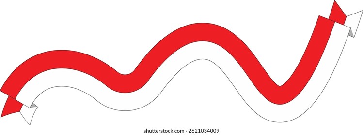 Indonesia Flag Ribbon Vector Illustration.