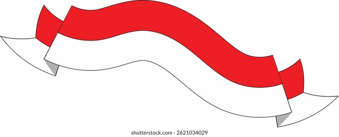 Indonesia Flag Ribbon Vector Illustration.