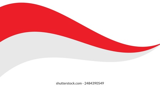 Indonesia flag ribbon vector, wavy indonesia flag