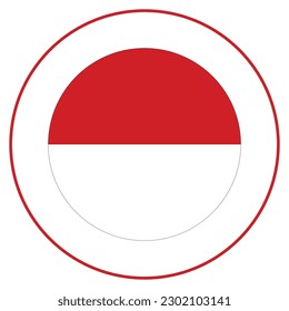 Bandera de Indonesia en círculo redondo. Bandera de Indonesia