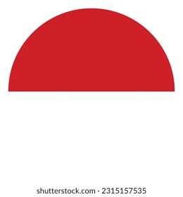 Bandera de Indonesia en círculo redondo. Bandera de Indonesia en forma de círculo