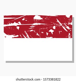 Indonesia flag with scratches and shadow in vector