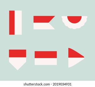 Indonesia flag shape vector illustration
