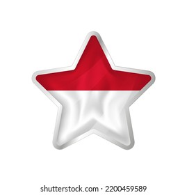 Indonesia flag in star. Button star and flag template. Easy editing and vector in groups. National flag vector illustration on white background.