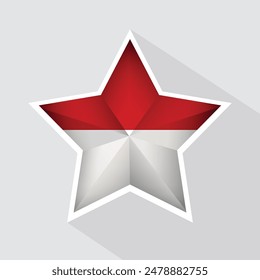 Icono de forma de estrella de bandera indonesia