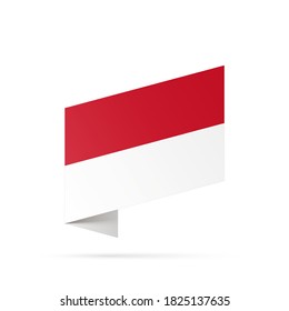Indonesisches Flaggenstaatsymbol einzeln auf nationalem Hintergrund. Grußkarte Nationaler Unabhängigkeitstag der Republik Indonesien. Illustrationsbanner mit realistischer Staatsflagge.