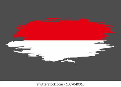 indonesia flag style brush vector