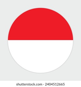 

Indonesia flag vector icon design. Indonesia circle flag. Round of Indonesia flag.
