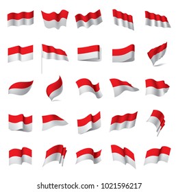 Indonesia Flag, Vector Illustration