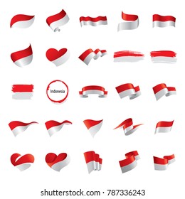 Indonesia flag, vector illustration