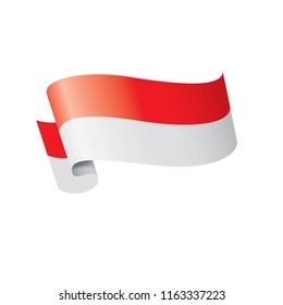 Indonesia flag, vector illustration on a white background