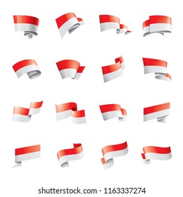 Indonesia flag, vector illustration on a white background