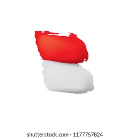 Indonesia flag, vector illustration on a white background.