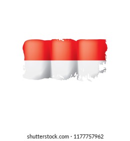 Indonesia flag, vector illustration on a white background.