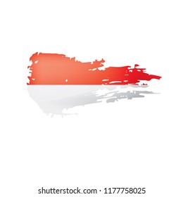 Indonesia flag, vector illustration on a white background.