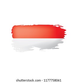 Indonesia flag, vector illustration on a white background.