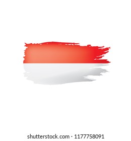 Indonesia flag, vector illustration on a white background.