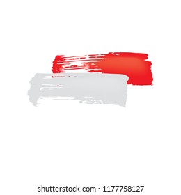 Indonesia flag, vector illustration on a white background.