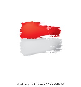 Indonesia flag, vector illustration on a white background.